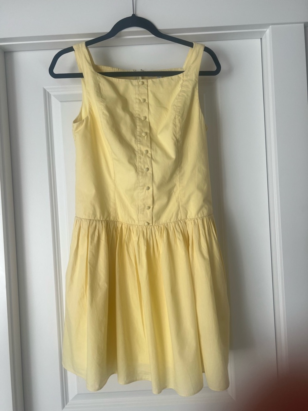 Julia Jordan Drop Waist Cotton Poplin Mini Dress Size 6 Yellow